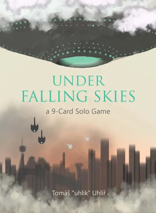 Portada Under Falling Skies: A 9-Card Print-and-Play Game Concursos: 9 Card PNP Design