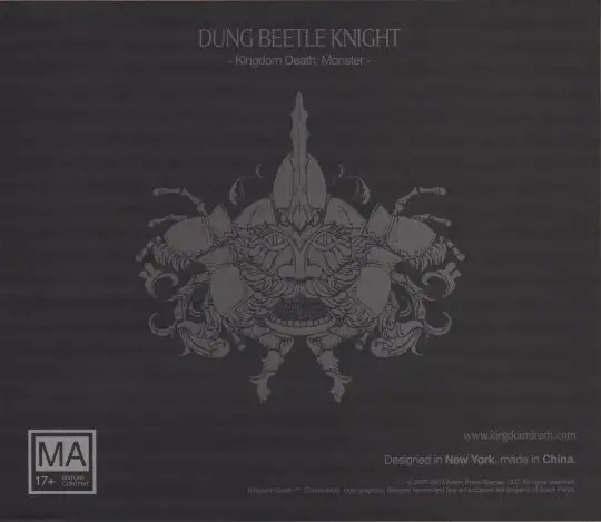 Portada Kingdom Death: Monster – Dung Beetle Knight Expansion Adam Poots