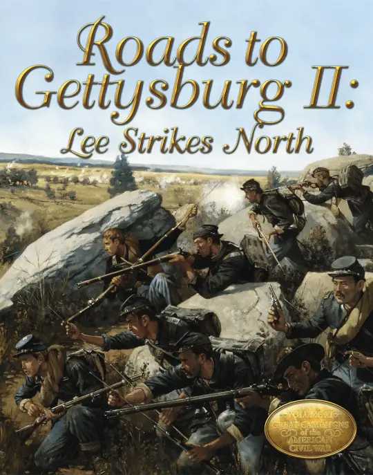 Portada Roads to Gettysburg II: Lee Strikes North Serie: Grandes Campañas de la Guerra Civil Americana (Avalon Hill/MMP)