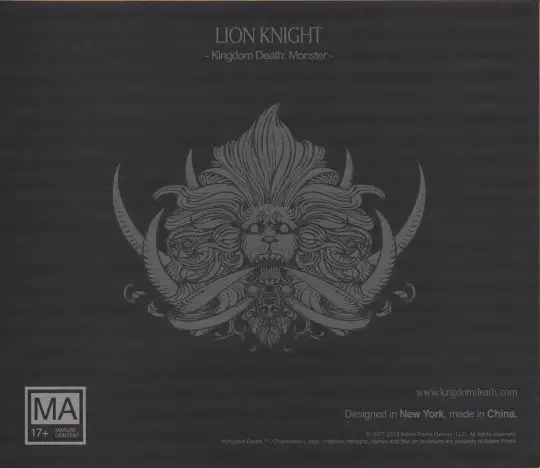 Portada Kingdom Death: Monster – Lion Knight Expansion 