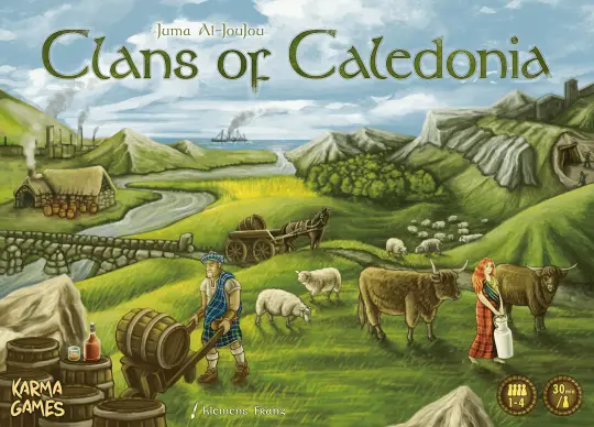 Portada Clans of Caledonia Digital Implementations: TableTop Simulator Mod ( TTS)