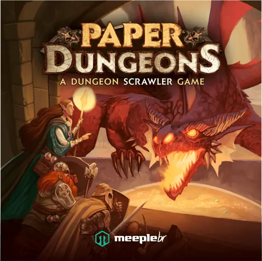 Portada Paper Dungeons: A Dungeon Scrawler Game Mecanismo: Roll-and-Write