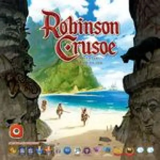 Portada Robinson Crusoe: Adventures on the Cursed Island Componentes: Piezas y tablas de madera