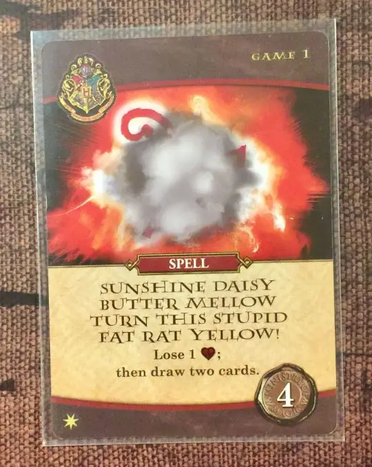 Portada Harry Potter: Hogwarts Battle – Spell: Sunshine Daisy, Butter Mellow, Turn This Stupid Fat Rat Yellow! Forrest-Pruzan Creative